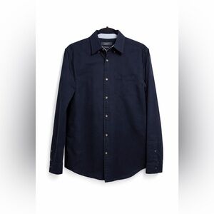 Primark Navy Button Down Shirt Medium Regular Fit 100% Cotton Oxford
